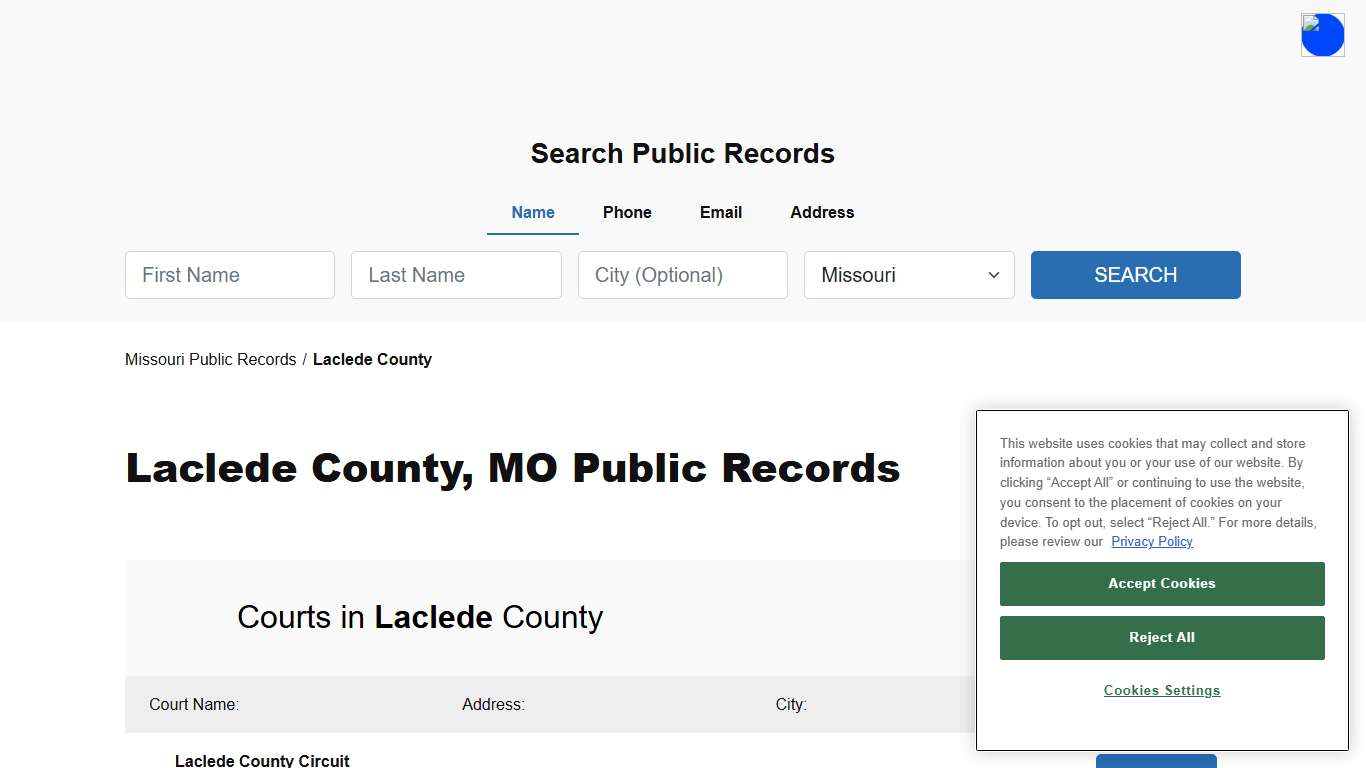 Laclede County, MO Public Court, Arrest and Inmate Records - ThePublicIndex